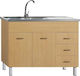 Gloria Rent Room Επικαθήμενος Νεροχύτης Inox Σατινέ Μ120xΠ50cm Ασημί