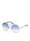 Web Women's Sunglasses with Gold Metal Frame and Light Blue Lens