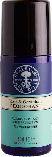 Neal's Yard Remedies Rose & Geranium Deodorant Roll-On Aluminium Free 50ml