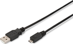 Digitus Regular USB 2.0 to micro USB Cable Μαύρο 1.8m (AK-300110-018-S)