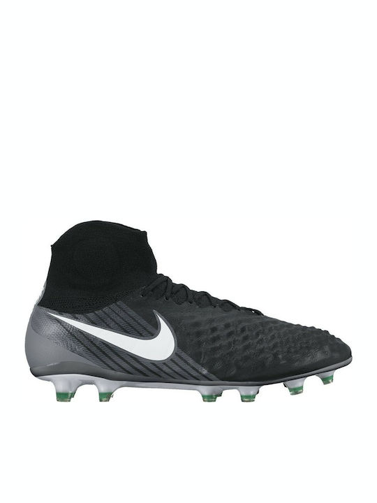 Nike Magista Obra II FG Ψηλά Ποδοσφαιρικά Παπούτσια με Τάπες Μαύρα