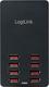 LogiLink Charging Stand with 8 USB-A Ports 44W in Black color (PA0140)