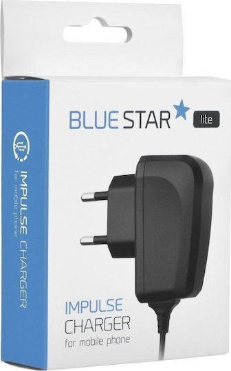 Blue Star Ladegerät mit integriertem Kabel Micro-USB Schwarzs (5901737411525)