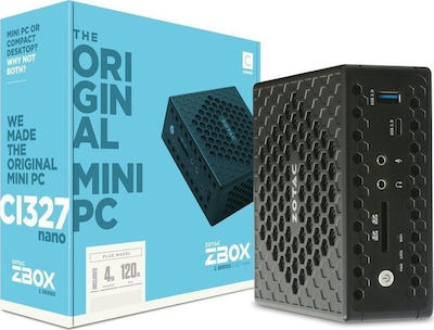 Zotac Zbox CI327 Nano Plus PC (Celeron Quad Core N3450/4GB DDR3/32GB SSD/W10 Home)