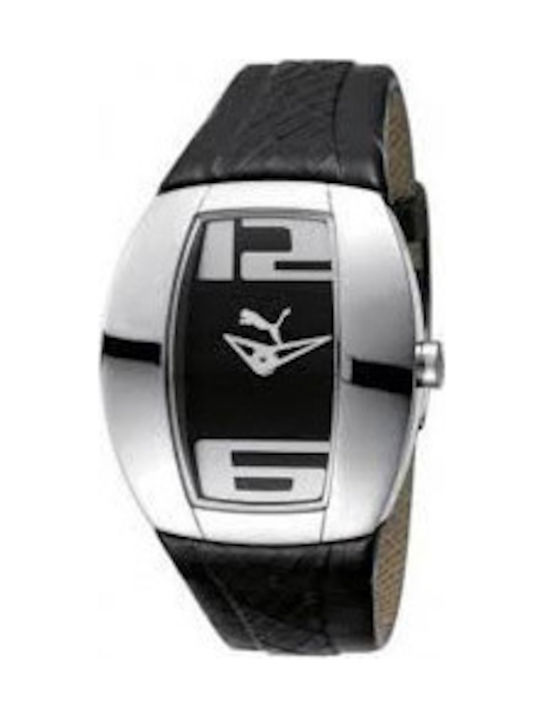 Puma Watch Battery with Black Leather Strap PU101162001