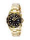 Invicta Pro Diver Watch Battery with Gold Metal Bracelet