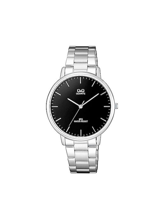 Q&Q Watch Battery with Silver Metal Bracelet QZ...