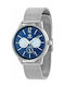 Marea Battery Chronograph Watch with Metal Bracelet Silver