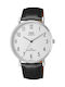 Q&Q Men's Watch 43mm Battery with Black Leather Strap