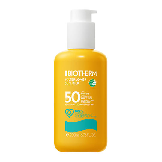 Biotherm Waterlover Sun Milk Waterproof Sunscreen Cream For Face & Body SPF50 200ml