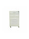 Office Storage Metal Drawer with Wheels, Lock & 3 Drawers Άσπρο L40xW50xH67cm