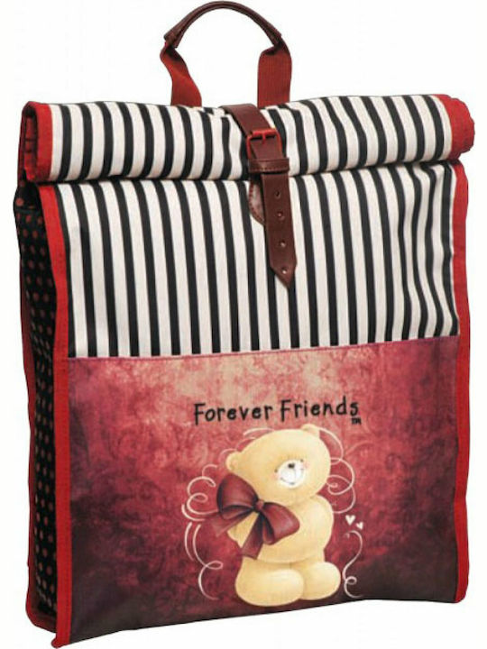 Forever Friends Bow School Bag Backpack Junior High-High School in Burgundy color