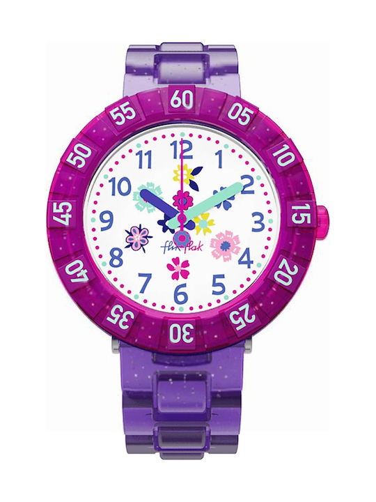 FlikFlak Kids Analog Watch Purple Garden with Rubber/Plastic Strap