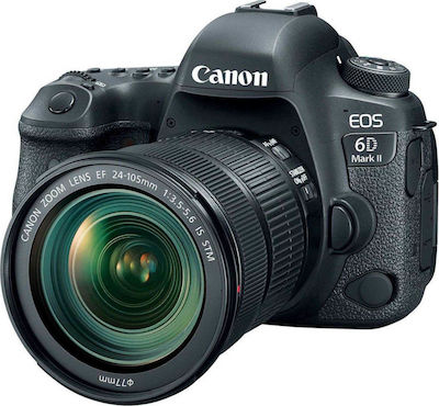 Canon DSLR Φωτογραφική Μηχανή EOS 6D Mark II Full Frame Kit (EF 24-105mm F3.5-5.6 IS STM) Black