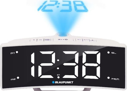 Blaupunkt CRP7WH Ceas De Masă Digital LCD Cu Ceas Deșteptător Și Radio Alb