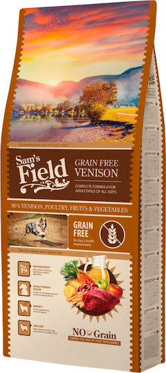Sam's Field Grain Free Adult 13kg Ξηρά Τροφή χωρίς Σιτηρά για Ενήλικους Σκύλους με Ελάφι, Κρέας και Λαχανικά
