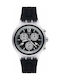 Swatch Eleblack Watch Chronograph with Black Rubber Strap