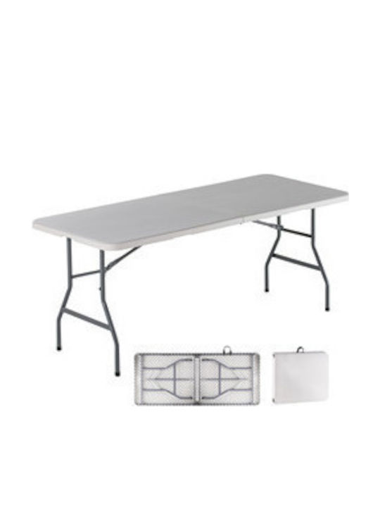 Outdoor Dinner Foldable Table with Plastic Surf...