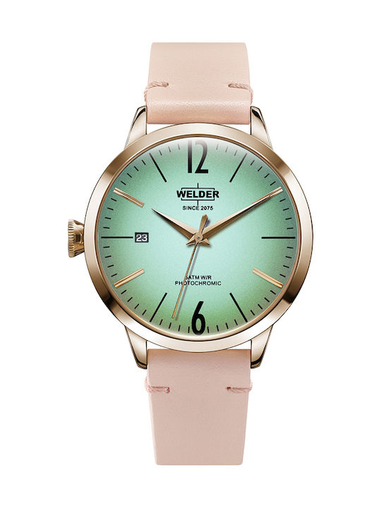 Welder Moody Watch with Green Leather Strap