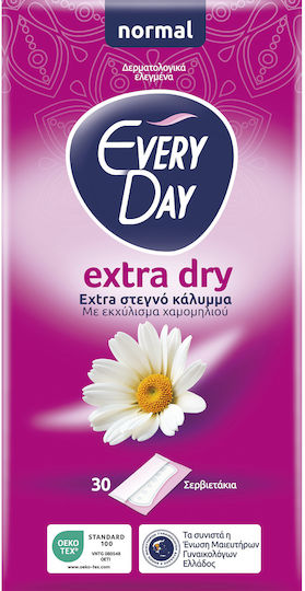Every Day Extra Dry Normal με Εκχύλισμα Χαμομηλιού Σερβιετάκια 30τμχ