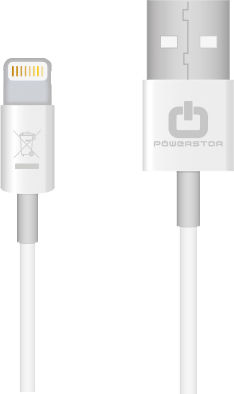 PowerStar Regular USB to Lightning Cable Λευκό 2m