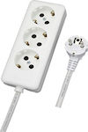 CHaralampidis Triple Socket Side Cable Power Strip 3 Positions with Cable 1.5m