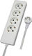 CHaralampidis Four-socket Side 3m Cable T-Shaped Wall Plug 4 Positions with Cable 3m