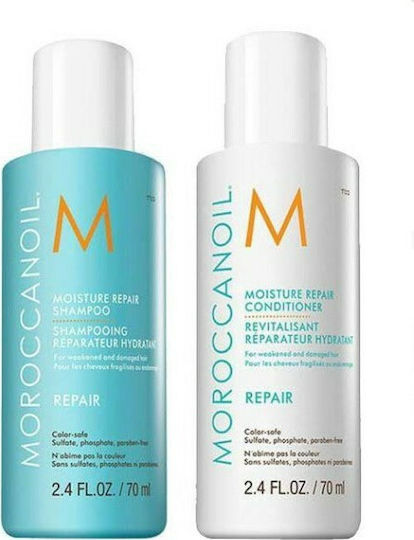 Moroccanoil Repair Travel Duo Hair Care Set for Color Maintenance for Colored Hair with Shampoo and Conditioner 2pcs