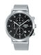 Lorus Herrenuhr 43mm Chronograph Batterie mit Silber Metallarmband