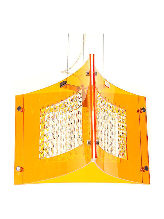 Keskor 614 Pendant Light Single-Light with Crystals for Socket E27 Yellow 17614