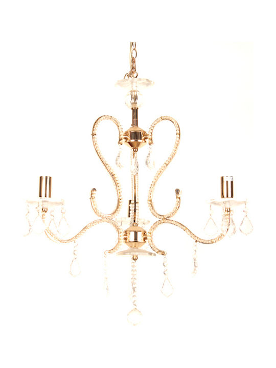 Keskor Candelabru 3xE14 cu Lumânări Auriu 62573