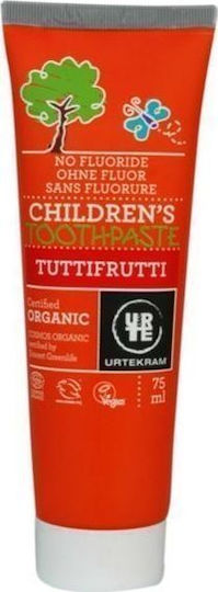 Urtekram Children's Toothpaste with Tutti Frutti Flavor Fluoride-Free 75ml
