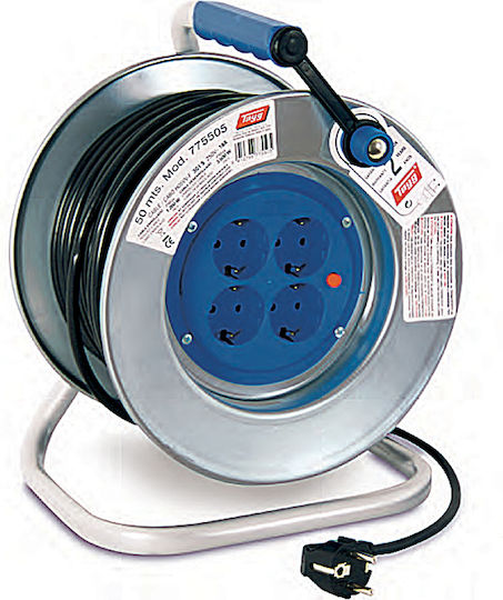 Tayg 3x1.5 50m Metal Reel Extension Reel Cord 3 x 1.5mm²/50m Silver
