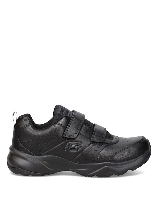 Skechers Velcro Leather Trainer Ανδρικά Sneakers Μαύρα