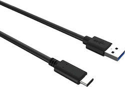 Powertech Regular USB 3.0 Cable USB-C male - USB-A male Μαύρο 1m (CAB-UC013)