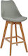 Vegas Polypropylene Bar Stool with Backrest Gray 4pcs 47.5x55x105cm