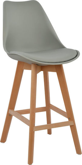 Vegas Polypropylene Bar Stool with Backrest Gray 4pcs 47.5x55x105cm