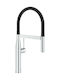 Grohe Essence Tall Kitchen Faucet Counter with Shower Silver