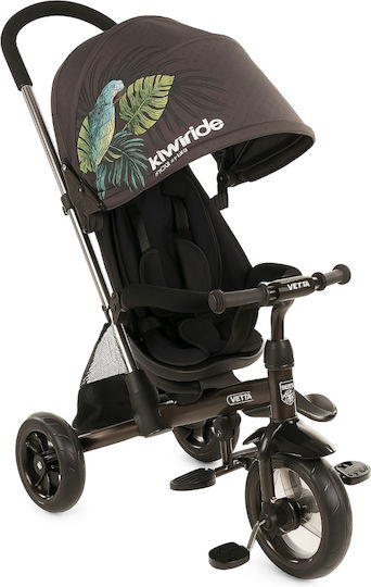 Kikka Boo Kids Tricycle Bicycle Melange Convertible with Storage Space, Tent & Parental Handle for 2-6 Years Brown
