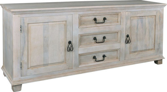 Μπουφές Maison Sardar από Μασίφ Ξύλο με Συρτάρια Antique Άσπρο 175x45x76cm Μπουφές Maison Sardar από Μασίφ Ξύλο με Συρτάρια Antique Άσπρο 175x45x76cm