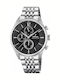 Festina Men's Watch 43mm Chronograph Battery with Silver Metal Bracelet