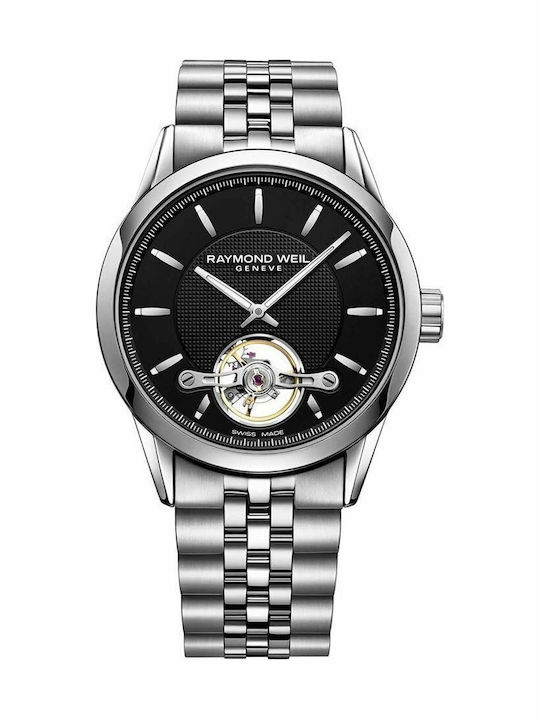 Raymond Weil Ανδρικό Ρολόι 42mm Αυτόματο με Ασημί Μεταλλικό Μπρασελέ