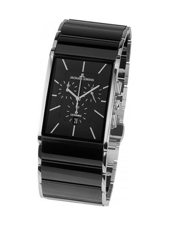 Jacques Lemans Dublin Ceramic Unisex Watch with Black Metal Bracelet