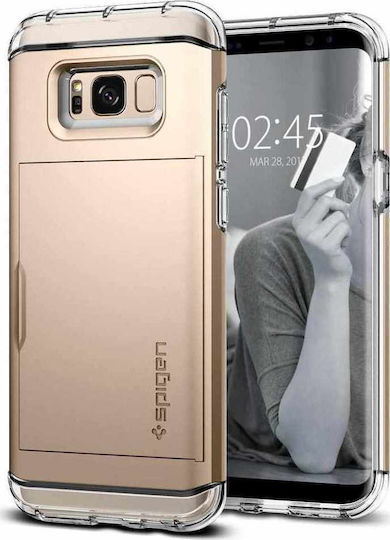 Spigen Crystal Wallet Δερματίνης Χρυσό (Galaxy S8)
