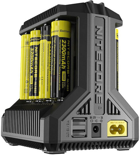 NiteCore i8 Charger 8 Batteries Ni-Cd/Ni-MH Size AA/AAA/D/18650/16340/26650/14500
