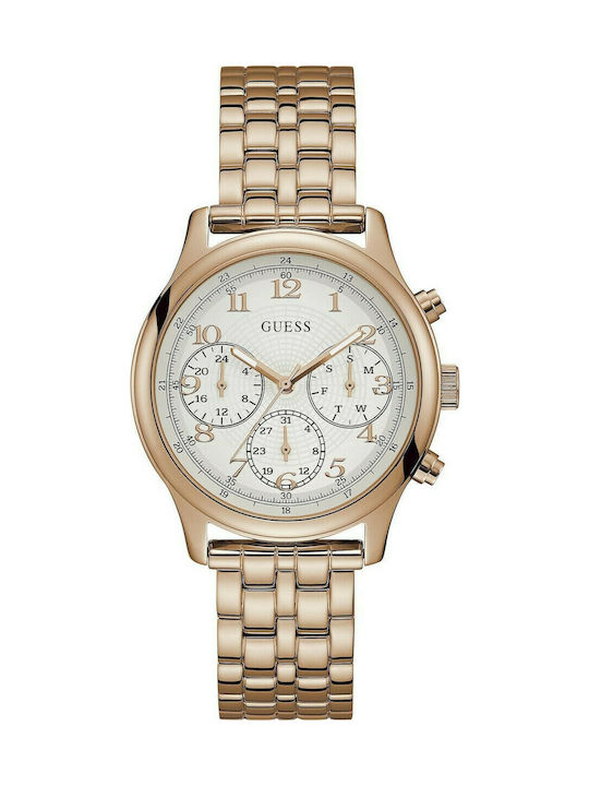 Guess Watch Chronograph with Pink Gold Metal Bracelet