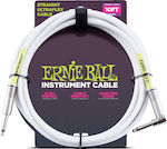 Ernie Ball Instrument Cablu 6,3 mm de sex masculin - 6,3 mm de sex masculin 3m Alb (P06049)