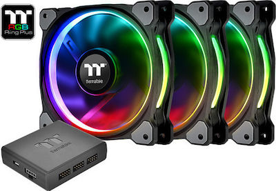 Thermaltake Riing Plus 14 LED RGB Radiator Fan TT Premium Case Fan 140mm με Σύνδεση 4-Pin Molex 3τμχ