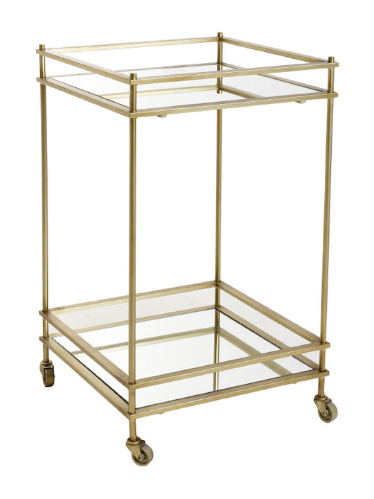 Beistelltisch Trolley mit Rollen B46xT46xH75cm Gold