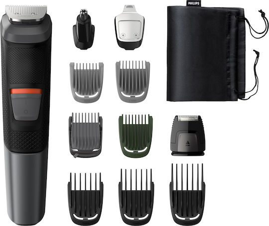 Philips Multigroom Series 5000 11 in 1 Σετ Επαναφορτιζόμενης Κουρευτικής Μηχανής Μαύρο MG5730/15